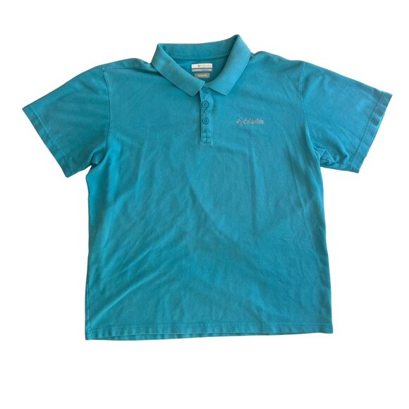 Columbia Wingard II Solid Pique Polo Teal L - Picture 1 of 3